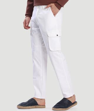 Bene Kleed Regular Men's Cargos - White ( Pack of 1 )