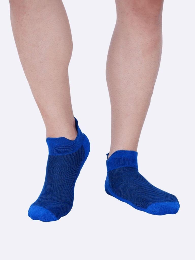 AirGarb Low Ankle Cotton Sneakers Socks for Men and Women: Comfortable Cushioning & Breathable Design Pack of 4 - TCA4D (Free Size) Denim view 2