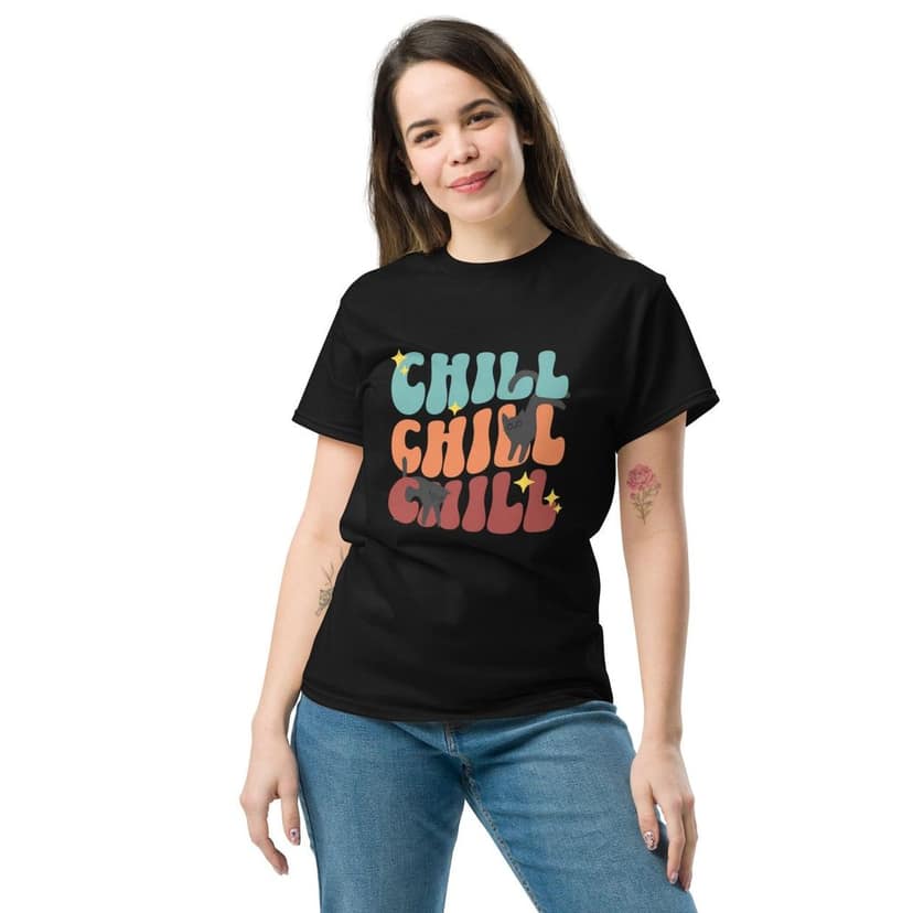 Clothikoo Premium Chill Cat Printed Tee view 2
