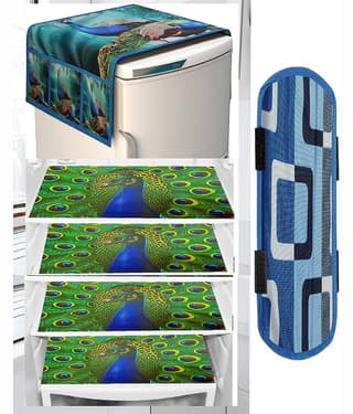 Revexo PVC Solid Fridge Covers ( 40 32 ) Pack of 6 - Multicolor