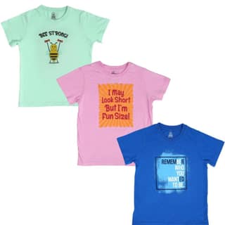 KUCHU New Launch'23 Unisex Tshirt for Boys and Girls- Set of 3|Super Combed Cotton-Modal Fiber|Soft Fabric |Breathable Fabric|Digitally Printed|Unique Design|Vibrant Colour |Half Sleeves |Round Neck