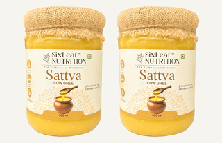 SixLeaf Sattva Cow Ghee 500 ml (Pack of 2)