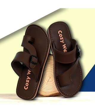 Cozy Wear Black Men's Leather Slipper
