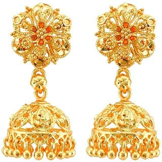 Traditional 1gm gold and micron plated jhumkis