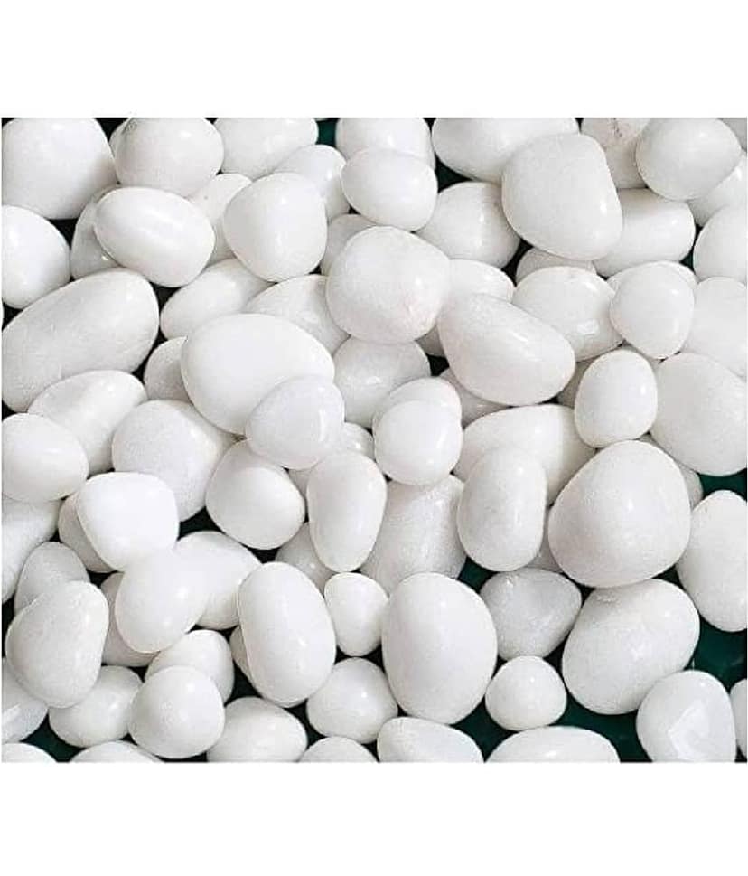 VANNEF Stone Small White Decorative Pebbles for Garden & Home Decor (White, 3Kg)