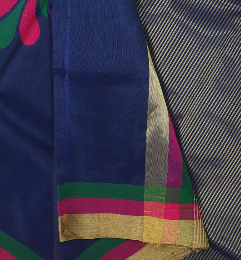 Handloom Chanderi Silk By Cotton Saree view 6