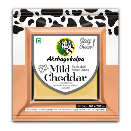 Akshayakalpa - Organic Cheddar Plain Young/Mild, 200 grams view 2