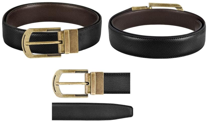 LOREM Black & Brown Reversible PU Leather Belt For Men New BT02-BKL03 view 4