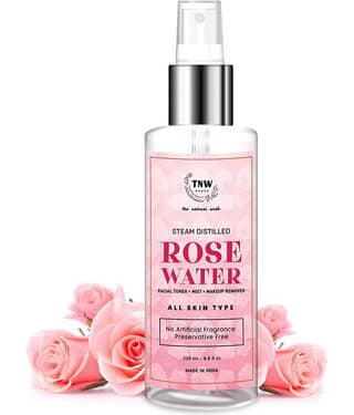 TNW - The Natural Wash Steam Distilled Rose Water For Hydrated Skin & Minimizing Open Pores, 200Ml