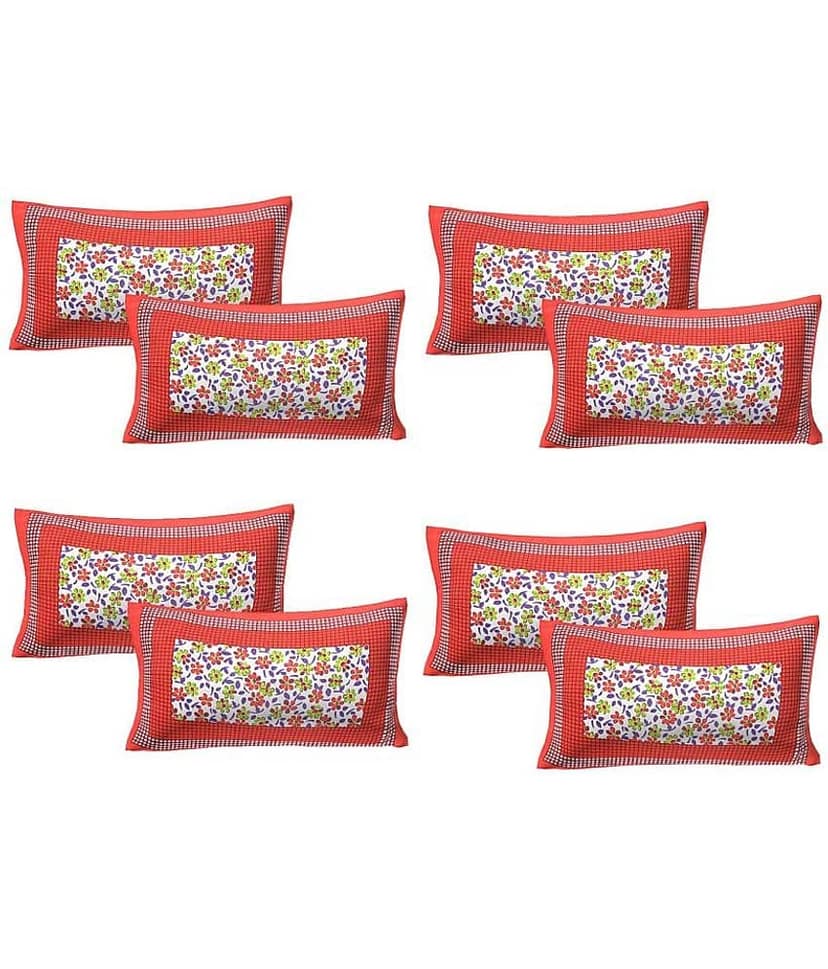 AJ Home Pack of 8 Red Pillow Cover