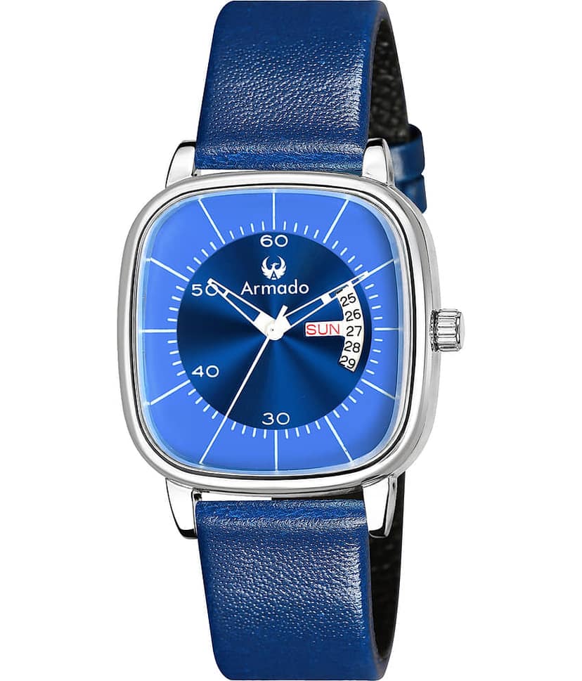 Armado Black Leather Analog Men's Watch view 2