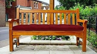 Tufted Bench Cushions for Outdoor Furniture Waterproof, 44 x 19 inches Patio Swing Cushions Burgundy - Overstuffed Indoor/Outdoor Loveseat Cushions with Round Corner