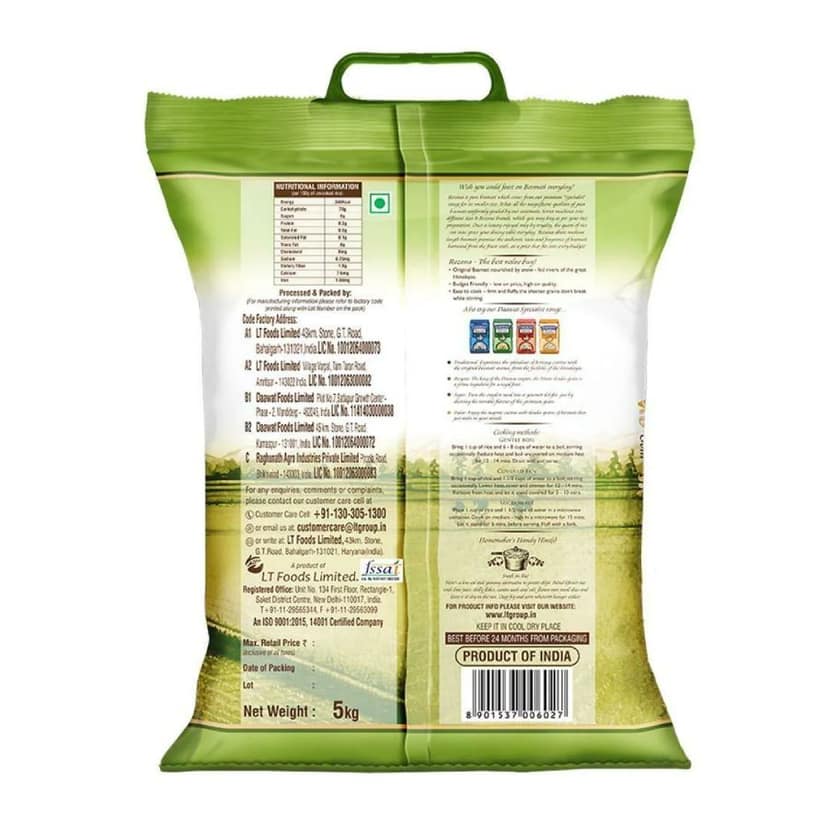 Daawat Rozana Gold Basmati Rice 5 Kg view 3