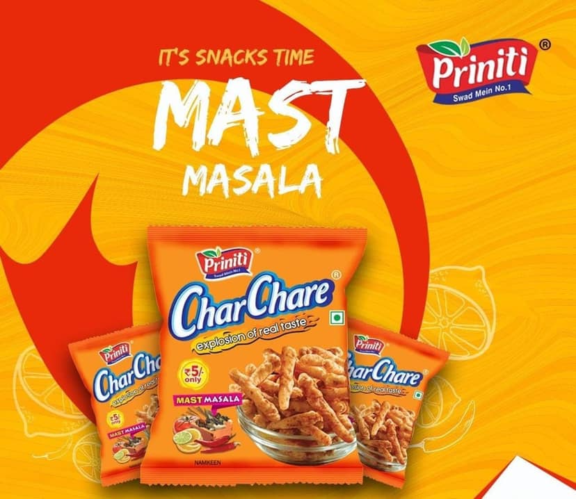 Priniti Char Chare Mast Masala Namkeen, 5/- Only Pack of 3 view 3