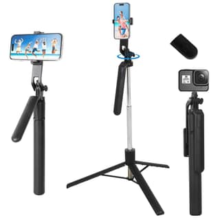 SOOPII All in one Bluetooth Selfie Stick with Tripod Stand, Foldable & Extendable, Wireless Remote, Lightweight Portable Selfie Stick for Android & iPhone - Black