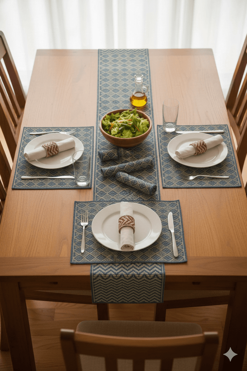 Table Mat And Runner Set Handmade Eco Friendly Dining Decor view 3