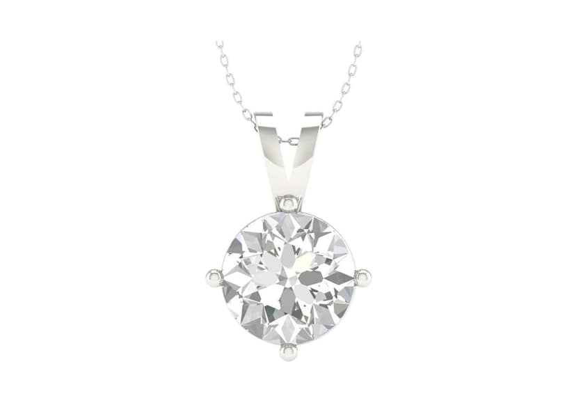 Classic Round Solitaire Necklace view 2