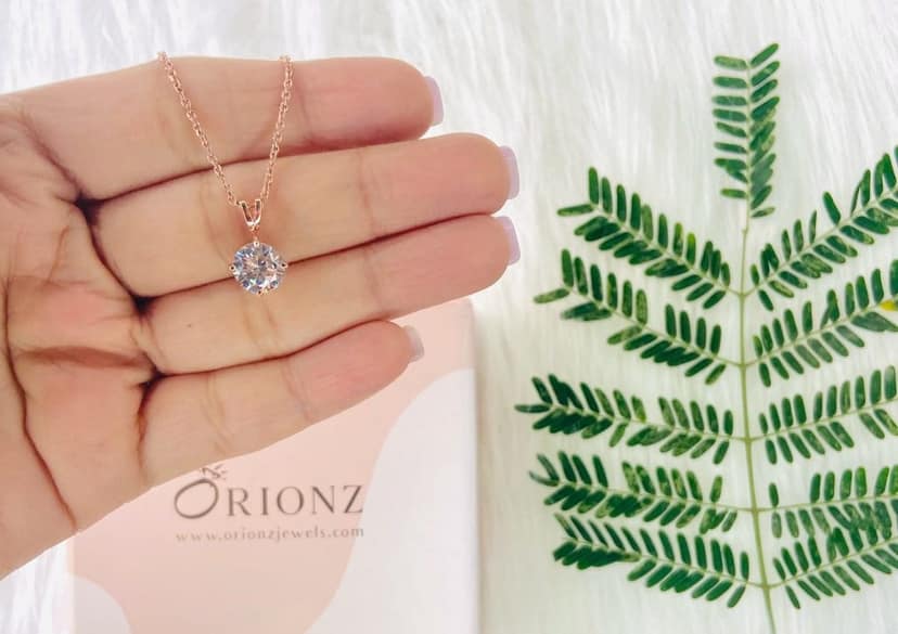 Classic Round Solitaire Necklace view 7