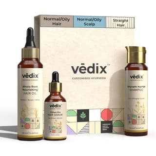 Vedix Ayurvedic Hairfall 3 Pc Kit | Normal/Oily Hair & Scalp Vedix Ayurvedic Hairfall 3 Pc Kit | Normal/Oily Hair & Scalp - Off White / 240 ml (Pack of 1)