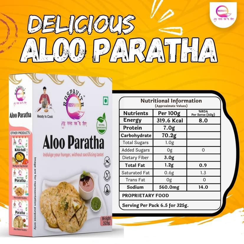Aloo Paratha | Paratha Premix 300 Gm, Peanut Chutney 50g and Mix Pickle 50g | Made With Natural Ingredients | Taste of Bihar view 3