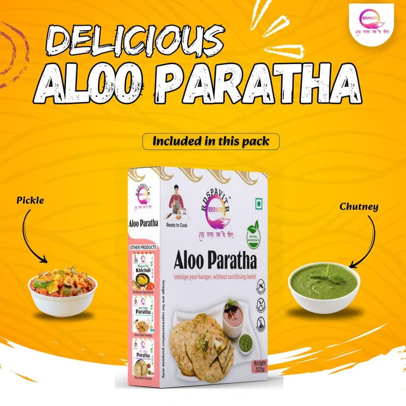 Aloo Paratha | Paratha Premix 300 Gm, Peanut Chutney 50g and Mix Pickle 50g | Made With Natural Ingredients | Taste of Bihar view 6
