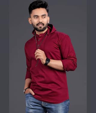 Nofilter 100% Cotton Regular Fit Dyed Full Sleeves Men's Casual Shirt - Maroon ( Pack of 1 )