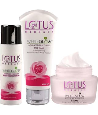 Lotus Herbals Purglow Advanced Pink Glow Day Cream 50g , Facewash 100g , Serum 30ml (Pack of 3)