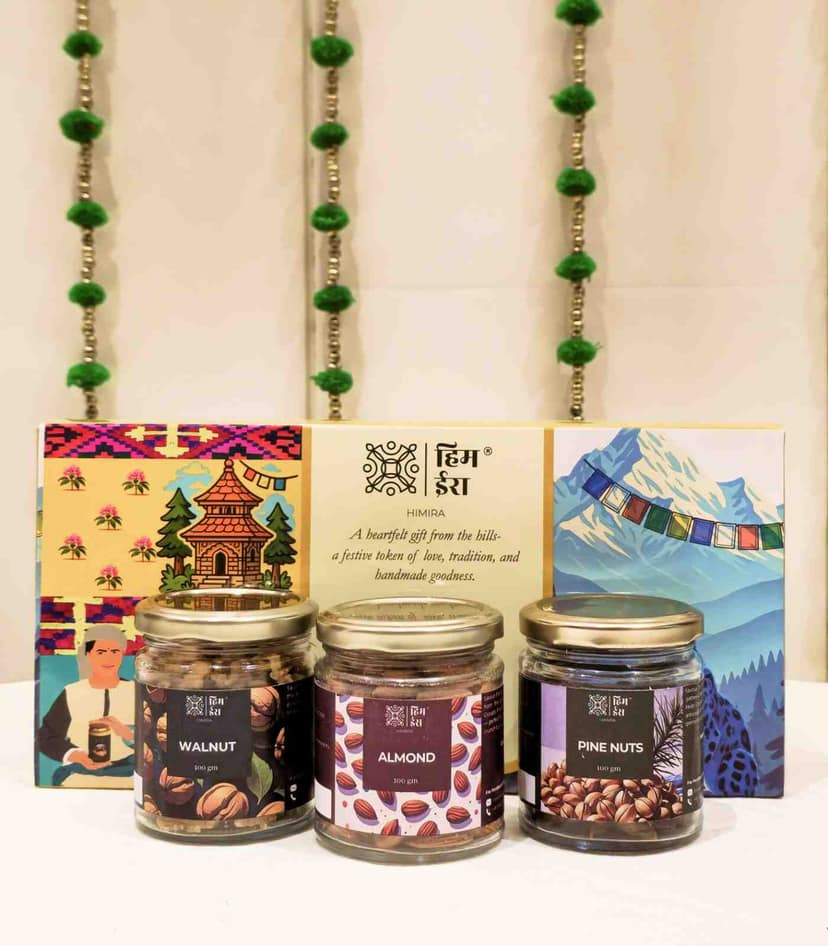 Mini Dry Fruit Diwali Gift Box : Nature’s Richness | Pack of 3 Gift Set | 100gm each