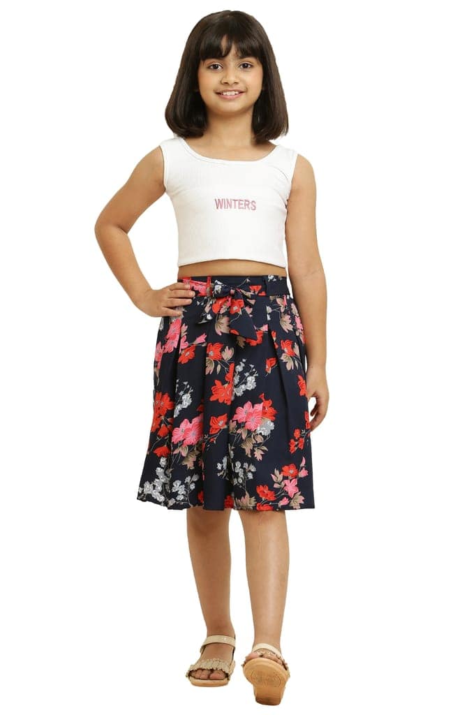 Princess Classy Blue Skirt with Elastic & Ribbon for Girls. view 2