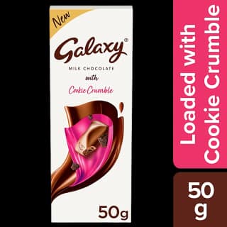 Galaxy Silky Smooth Milk Chocolate With Cookie Crumble, 50 G