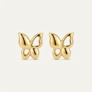 Gold Open-Wing Butterfly Studs | Gold-Tone Anti-Tarnish Imitation Jewellery