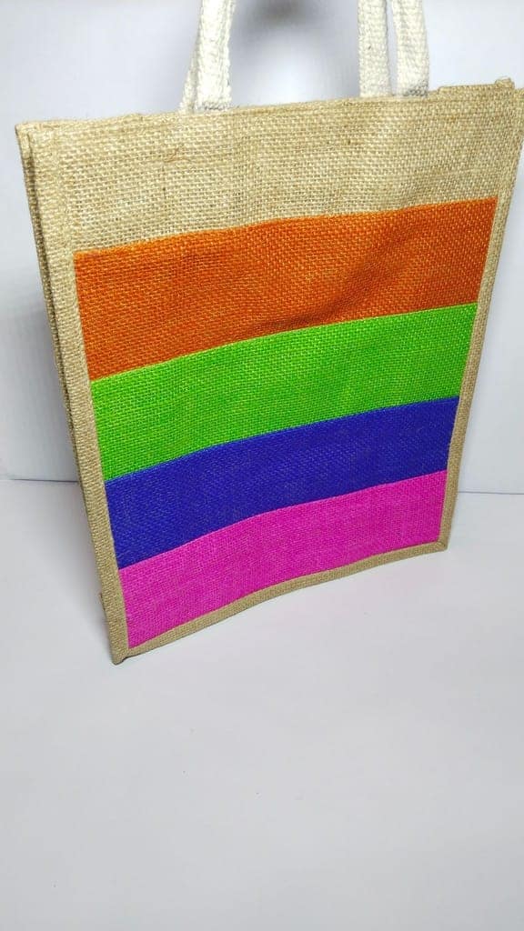 Striped Jute Bag view 2