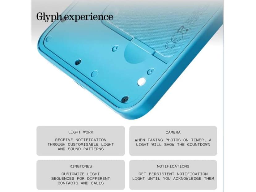 Nothing 3A Lite Smartphone 8GB RAM, 128GB Storage - Blue view 2