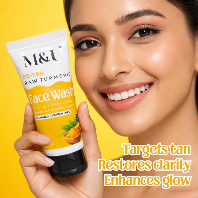 De Tan Raw Brightening Turmeric Multani Mitti Face Wash - 50g view 4