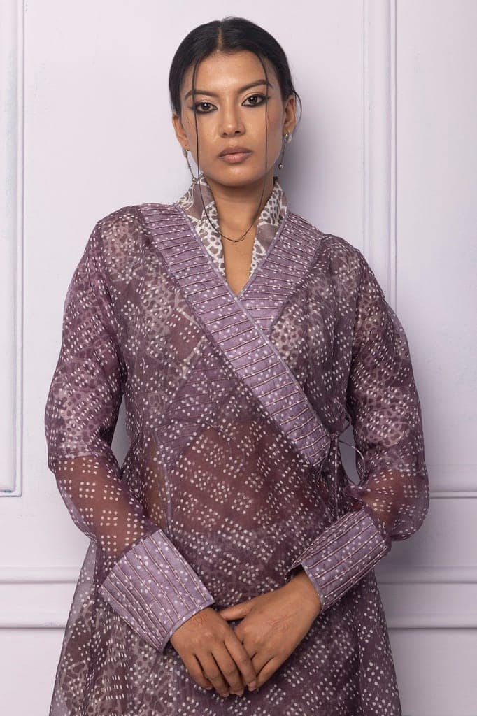 Purple Printed Angrakha view 3