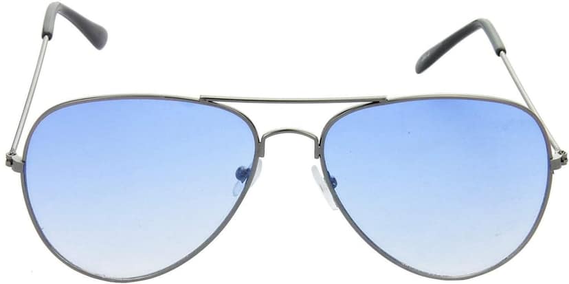 Hrinkar Unisex Rectangular Sunglasses Golden & Grey Frame, Clear & Blue Lens (Medium) - Pack of 2 view 3