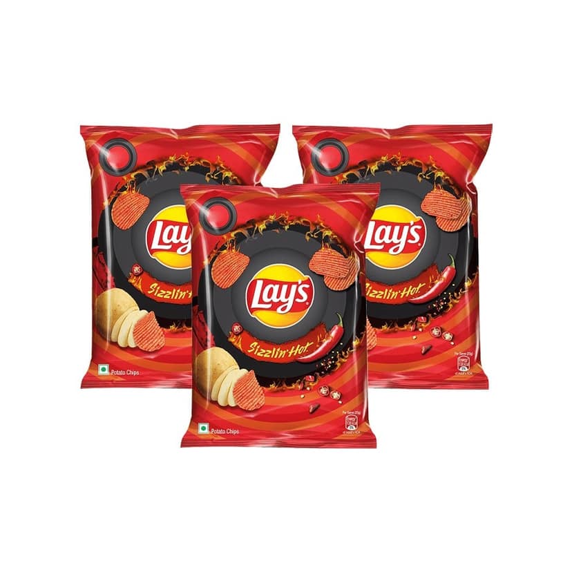 Lay's Sizzling Hot Potato Chips - Pack of 3 view 2