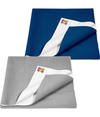 Beybee Multi-Colour Laminated Bed Protector Sheet ( Pack of 2 )