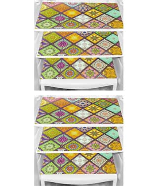 Revexo PVC Floral Fridge Mats ( 40 30 ) Pack of 6 - Multicolor