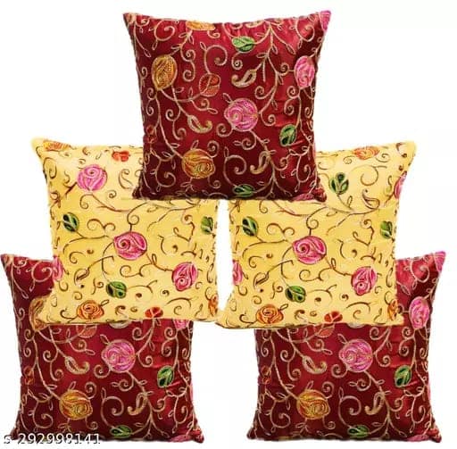 BALLEY MULTICOLOUR EMBROIDERY CUSHION COVER 16x16 inches view 3