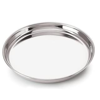 Neelam Stainless Steel N.P.12 22 G Thali, 26.5 Cm, Silver