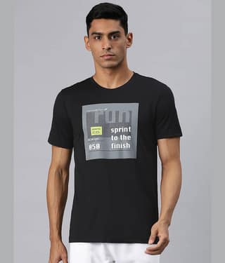 Alcis Black Polyester Slim Fit Men's Sports T-Shirt ( Pack of 1 )