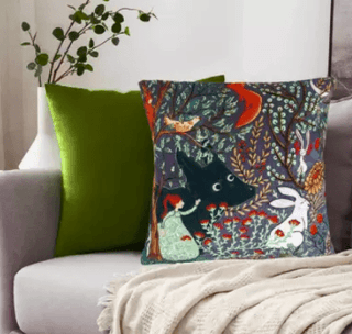 Fashnita Embroidered Cushions Cover (16 cm*16 cm, Dark Green, Multicolor)