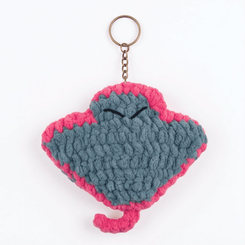Handcrafted Crochet Stingray Keychain