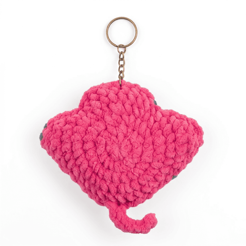 Handcrafted Crochet Stingray Keychain view 2