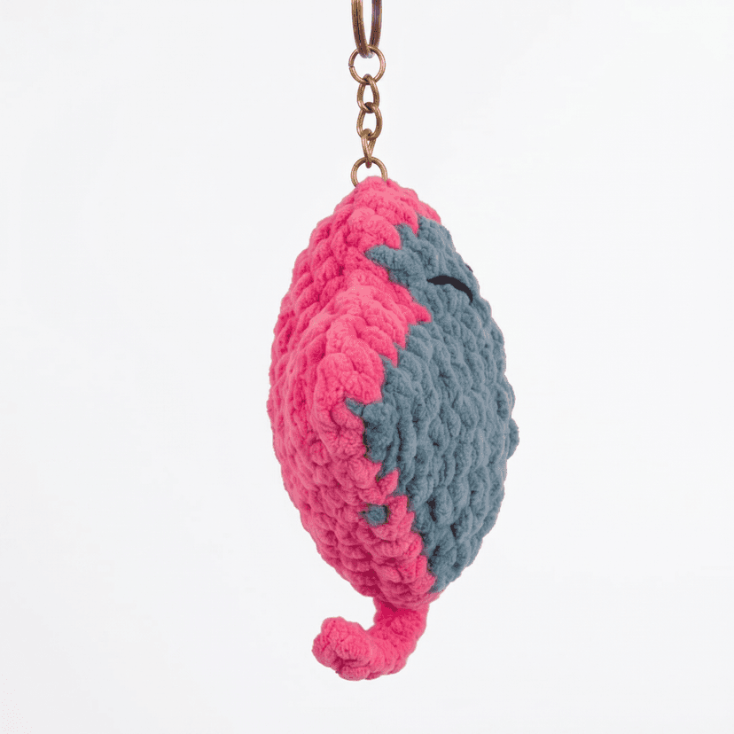 Handcrafted Crochet Stingray Keychain view 3