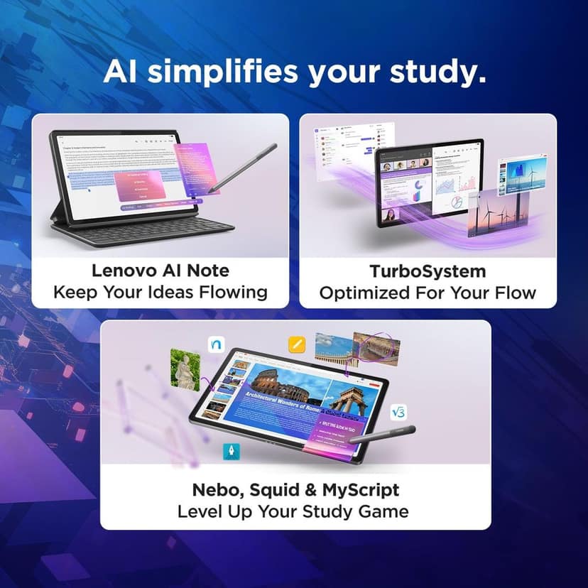 Lenovo Idea Tab with Folio Keyboard + Tab Pen | Wi-Fi + 5G |11" Display, 2.5K Resolution, 90Hz Refresh|8GB RAM, 256GB ROM| MediaTek Dimensity 6300| 7040mAh|4 Speakers| USB-C| Luna Grey view 4
