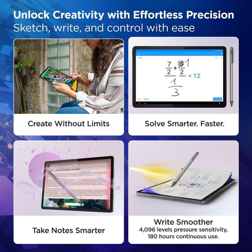 Lenovo Idea Tab with Folio Keyboard + Tab Pen | Wi-Fi + 5G |11" Display, 2.5K Resolution, 90Hz Refresh|8GB RAM, 256GB ROM| MediaTek Dimensity 6300| 7040mAh|4 Speakers| USB-C| Luna Grey view 6