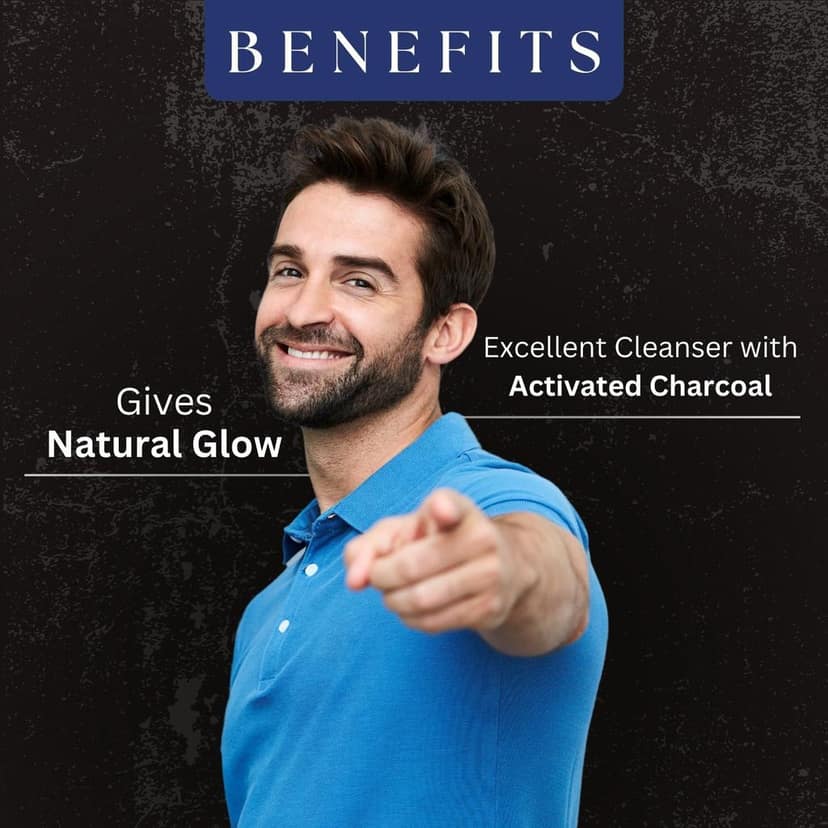 AMAzing EARTH Activated Charcoal Face Scrub for Men - Certified Organic with Neem & Olive Oil, Opens Clogged Pores Blackhead Remover, Oil Control, Silicon & Paraben Free, Cruelty Free & Vegan - 100 gm view 7