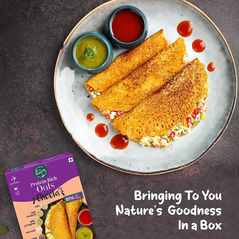 The Naturik Co Oats and Ragi Cheela Mix Combo - 250g each (Pack of 2), Snack for Kids and Family, Ready to Cook Chilla/Dosa for Healthy Breakfast, 20% Protein view 6